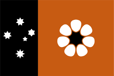 Northern Territory Flag. Flag of Australia Black, Orange and white.
