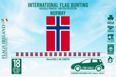 Wimpelkette mit Norwegen-Flagge