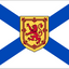 The flag of Nova Scotia consists of a blue saltire on a white field defaced with the royal arms of Scotland.