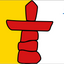 The Nunavut Flag. yellow and white, red and blue star