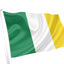 Bandeira de cor verde, branca e amarela dourada