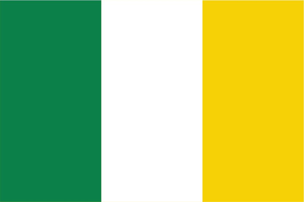 Green, White & Golden Yellow Coloured Flag – Flags Ireland Prospect Design