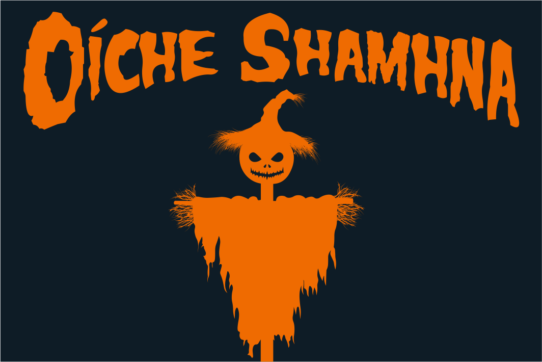 Oíche shamhna(Halloween) Black & Orange Flag