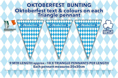 Estamenha triangular azul e branca da Oktoberfest