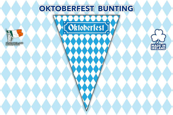 Oktoberfest Blue & White Triangle Bunting