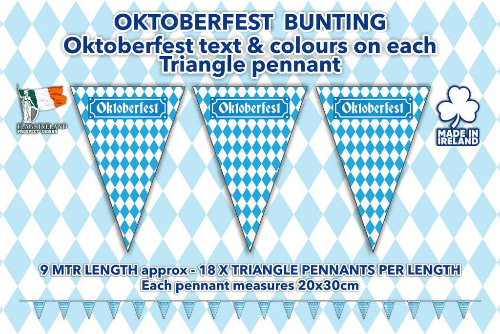 Oktoberfest Blue & White Triangle Bunting