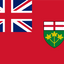 Flag with Union Jack and Ontario coat of arms on a red background