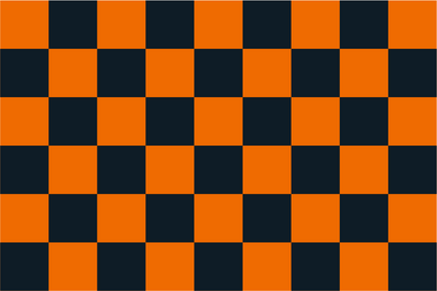 Bandeira quadriculada laranja e branca