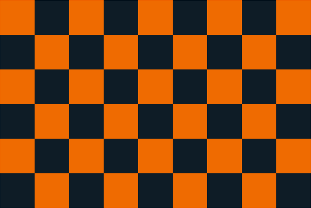 Orange & Black Chequered Handwaver Flag