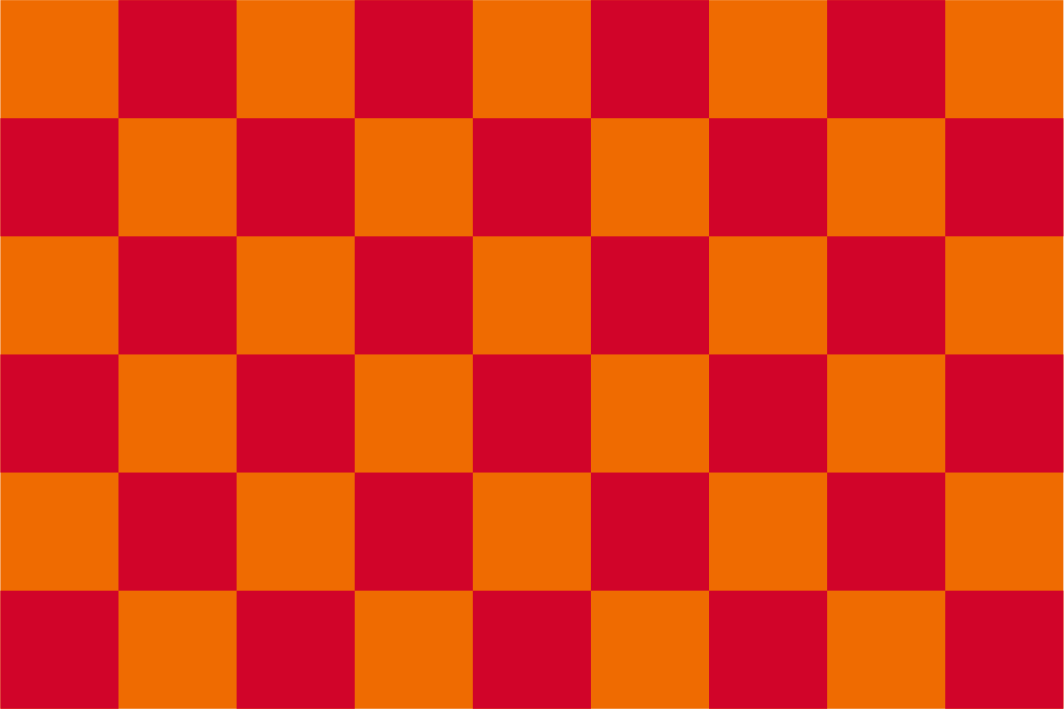 Orange & Red Chequered Handwaver Flag
