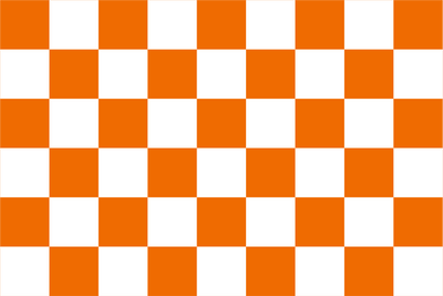 Bandeira quadriculada laranja e branca