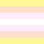 Pangender Pride Flag Color swatch with horizontal stripes of yellow, pink, and white