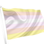 Pangender Pride Flag with pink, white, and yellow stripes on a white background