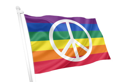 Peace Symbol Rainbow Flag