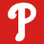 Philadelphia Phillies White 'P' logo on a red background