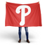 Philadelphia Phillies with P on a red background flag