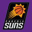 Phoenix Suns logo on a purple background