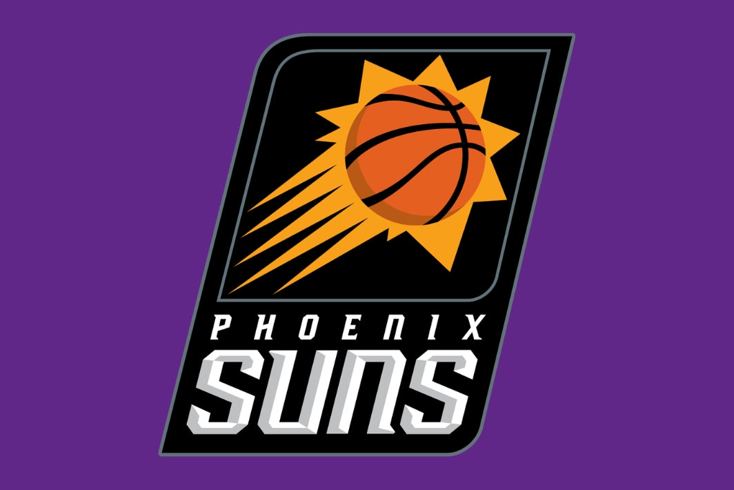 Phoenix Suns logo on a purple background