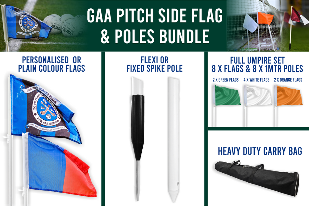 GAA Pitch Side Flag & Poles Bundle - Free & Fast Delivery - Made in ...