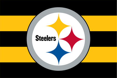 Pittsburgh Steelers Yellow and Black Striped Logo Flag