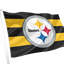Pittsburgh Steelers Yellow and Black Striped Logo Flag