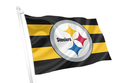 Pittsburgh Steelers Yellow and Black Striped Logo Flag