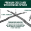 Heavy Cross Base with a rotary spindle and also includes 4 x metal pegs  