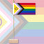 Flag with geometric design on a pastel background