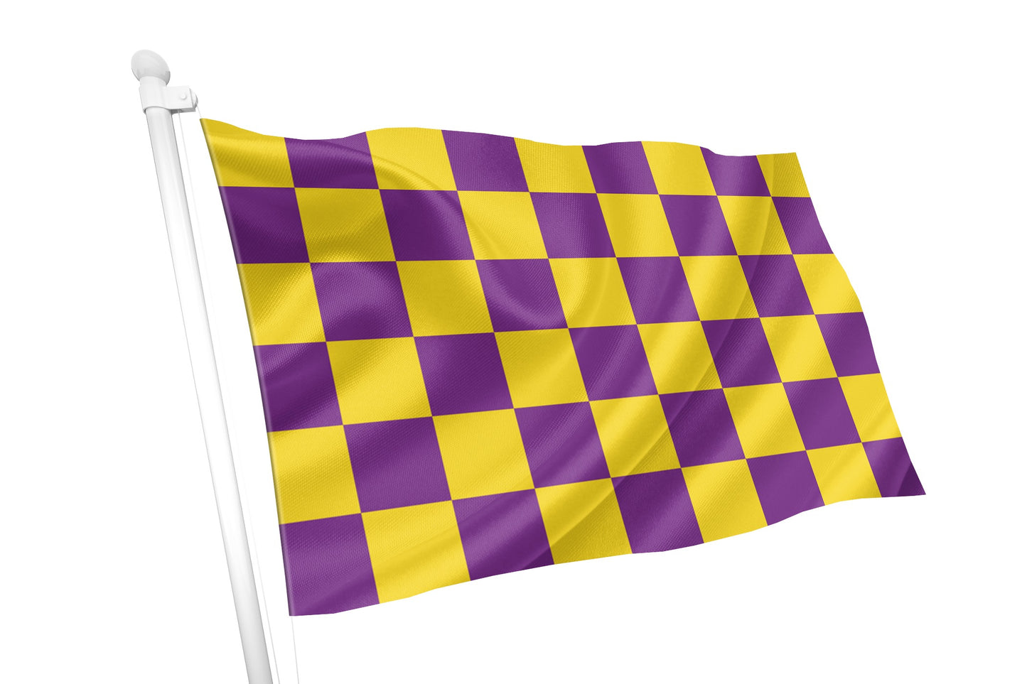 Purple & Golden Yellow Chequered Flag