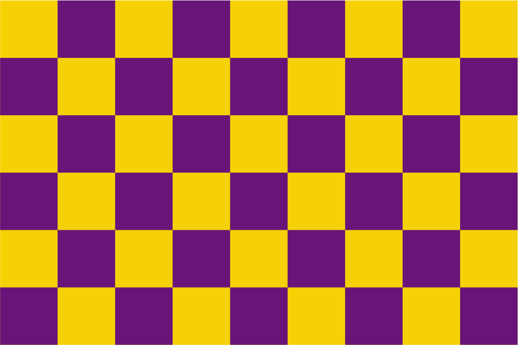 Purple & Golden Yellow Chequered Handwaver Flag