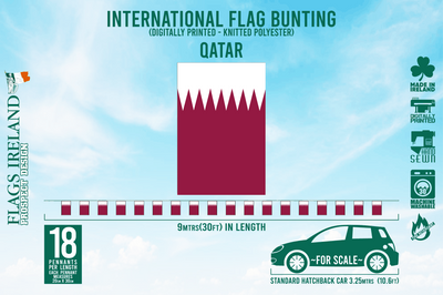 Wimpelkette mit Katar-Flagge
