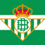 Real Betis Logo with a crown and green and white striped design on a green background