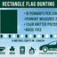 Product description of rectangle flag bunting with specifications and branding details.