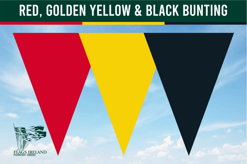 Red, Golden Yellow & Black Colour Bunting - Belgian colours