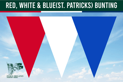 Bunting in den Farben Rot, Weiß und Blau (St. Patrick – County).