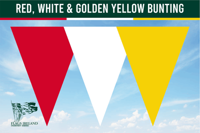 Rote, weiße und goldgelbe Farbflagge