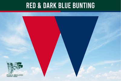 Red & Blue(Dark Royal) Colour Bunting - (UK, US & French colours)