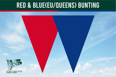 Bandeirinha colorida vermelha e azul (UE/Queens)
