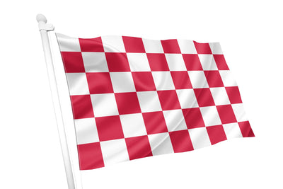 Bandeira quadriculada vermelha e branca