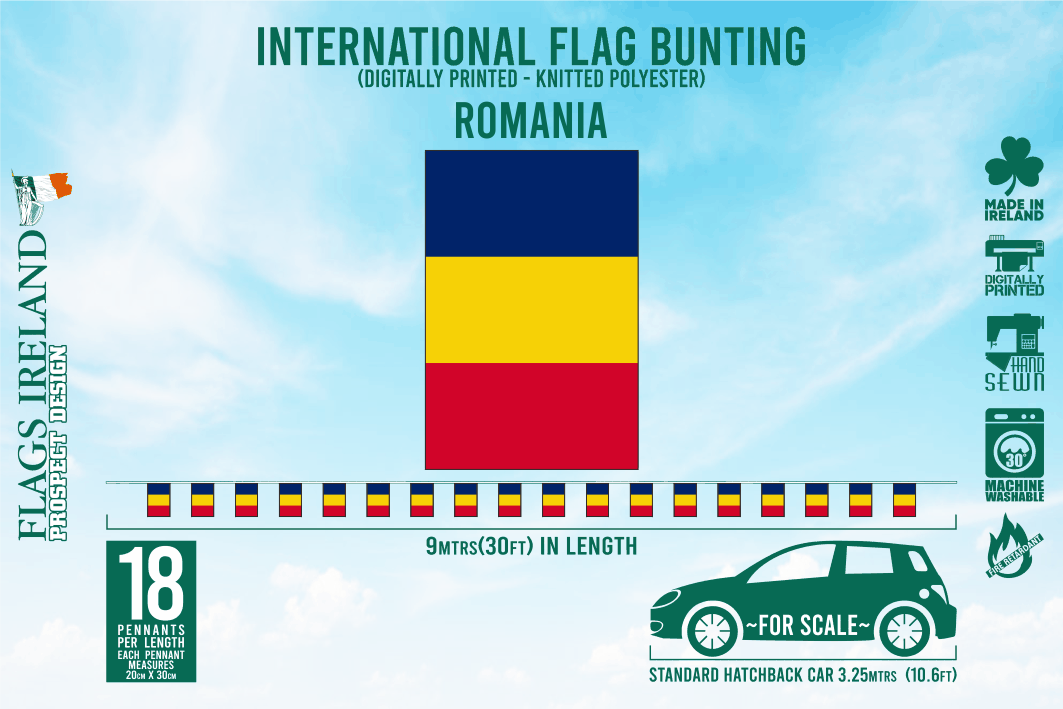 Romania Flag Bunting