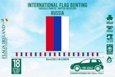 Wimpelkette mit Russland-Flagge