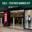 Sale feather banner displayed in front of a store