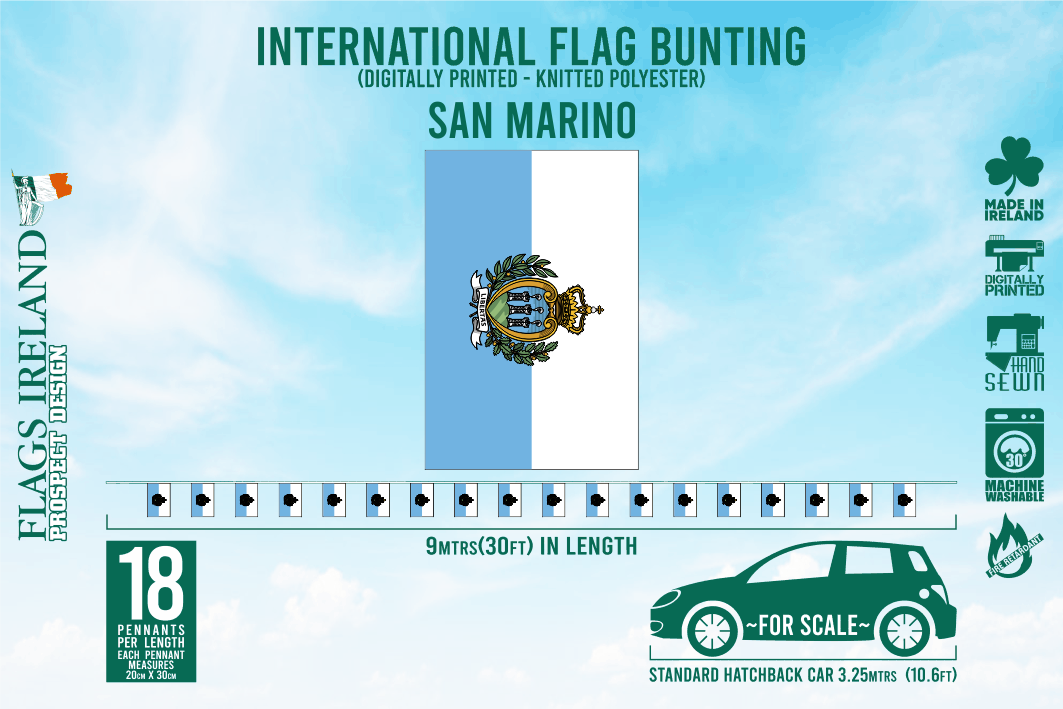 San Marino Flag Bunting