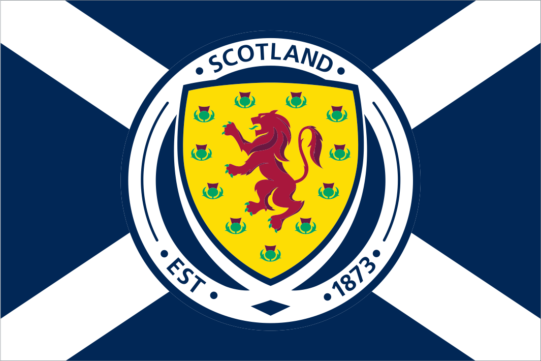 Scotland Football Crest on St. Andrew's Cross Flag: Digital Printing ...