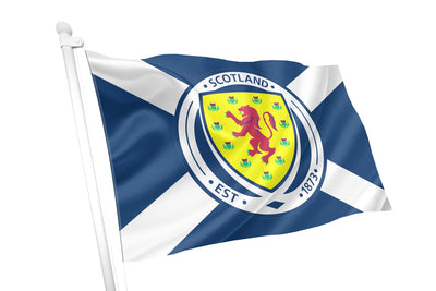 Scotland Football Crest on St. Andrew's Cross Flag