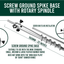 Screw Ground Spike with rotary spindle. Used on beaches and playing pitches it allows for a secure base for your feather banner