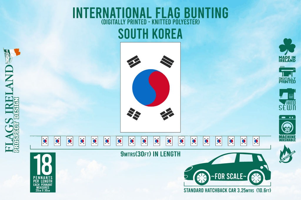 South Korea Flag Bunting