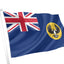 Flag with Union Jack and coat of arms on a white background