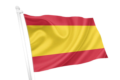 Flag of Spain with red and yellow colors on a white background