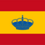 Flag of Spain with a blue crown on a red and yellow background